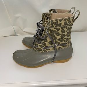 leopard print sperry boot